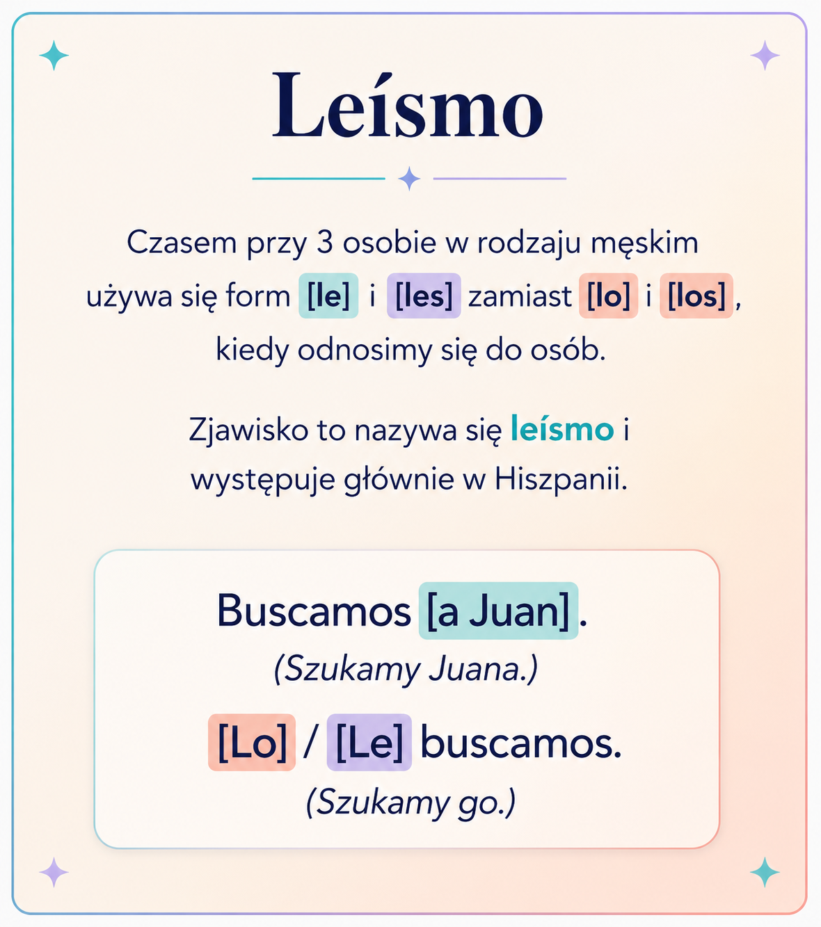 Leísmo – wyjaśnienie zjawiska